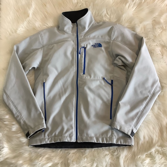 The North Face Windwall Full Zip Fleece lined Jacket Size Small Blue Trim - Picture 6 of 10